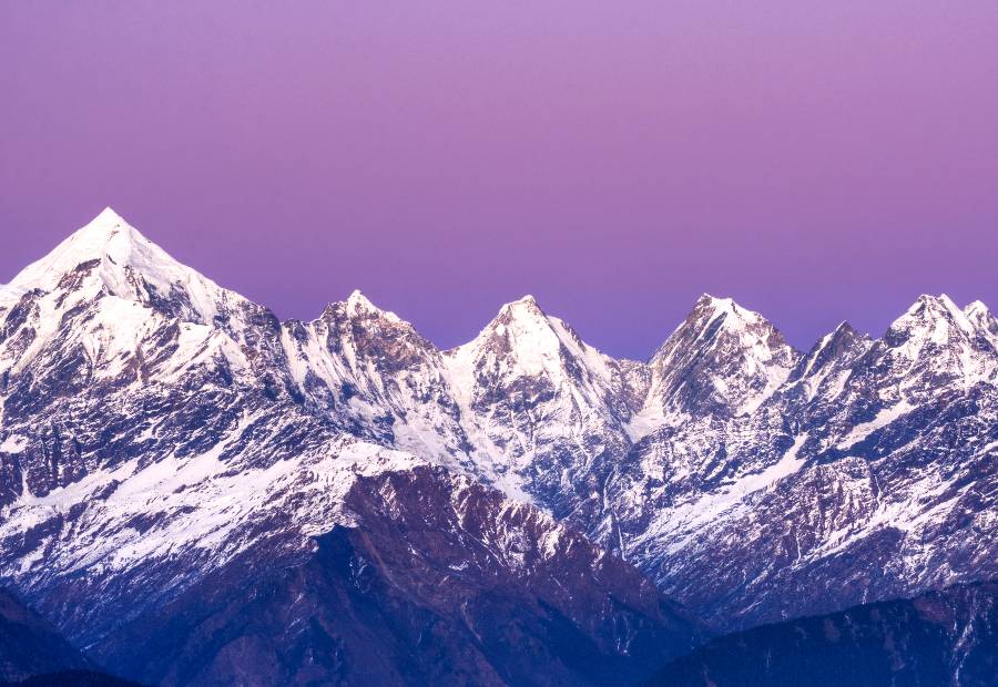 View Of Panchachuli Peaks From Munsiyari